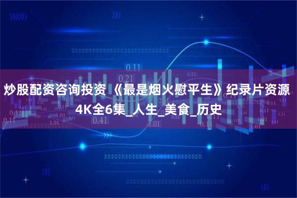 炒股配资咨询投资 《最是烟火慰平生》纪录片资源 4K全6集_人生_美食_历史