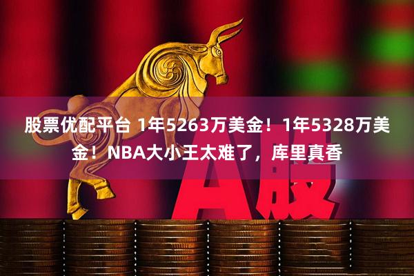 股票优配平台 1年5263万美金！1年5328万美金！NBA大小王太难了，库里真香